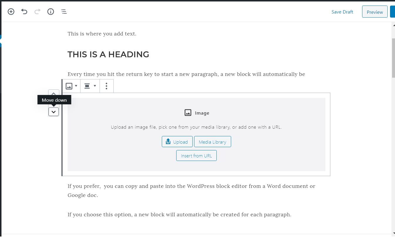 How to add an image in a blog post using the WordPress block editor