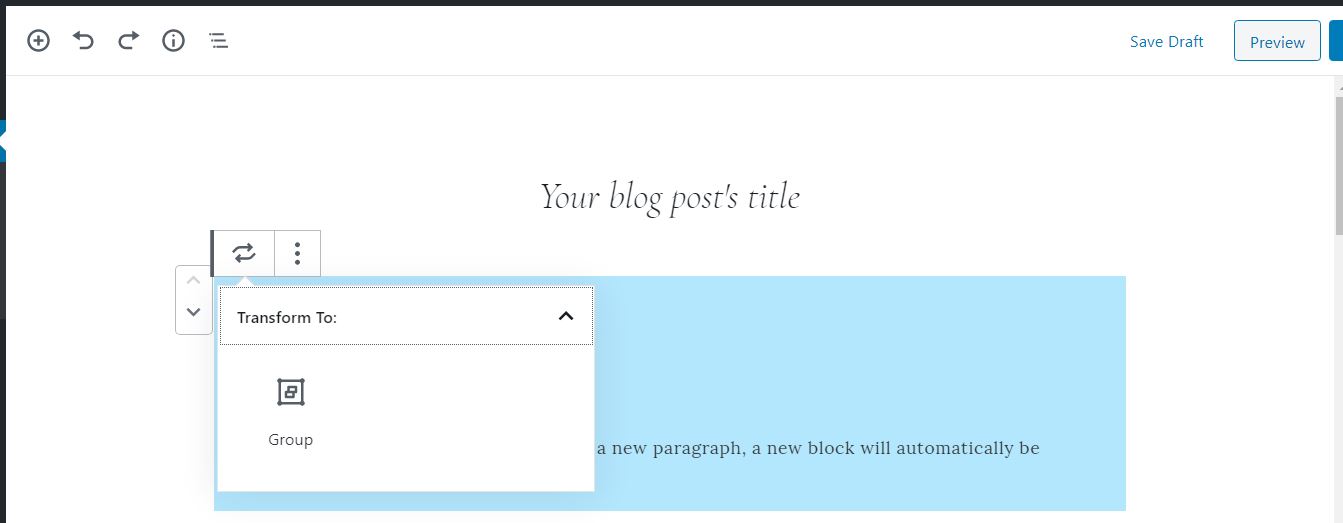 How to change the background colour in a blog post using the WordPress block editor